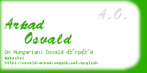 arpad osvald business card